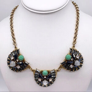 J. Crew Blue & Green Cluster Necklace